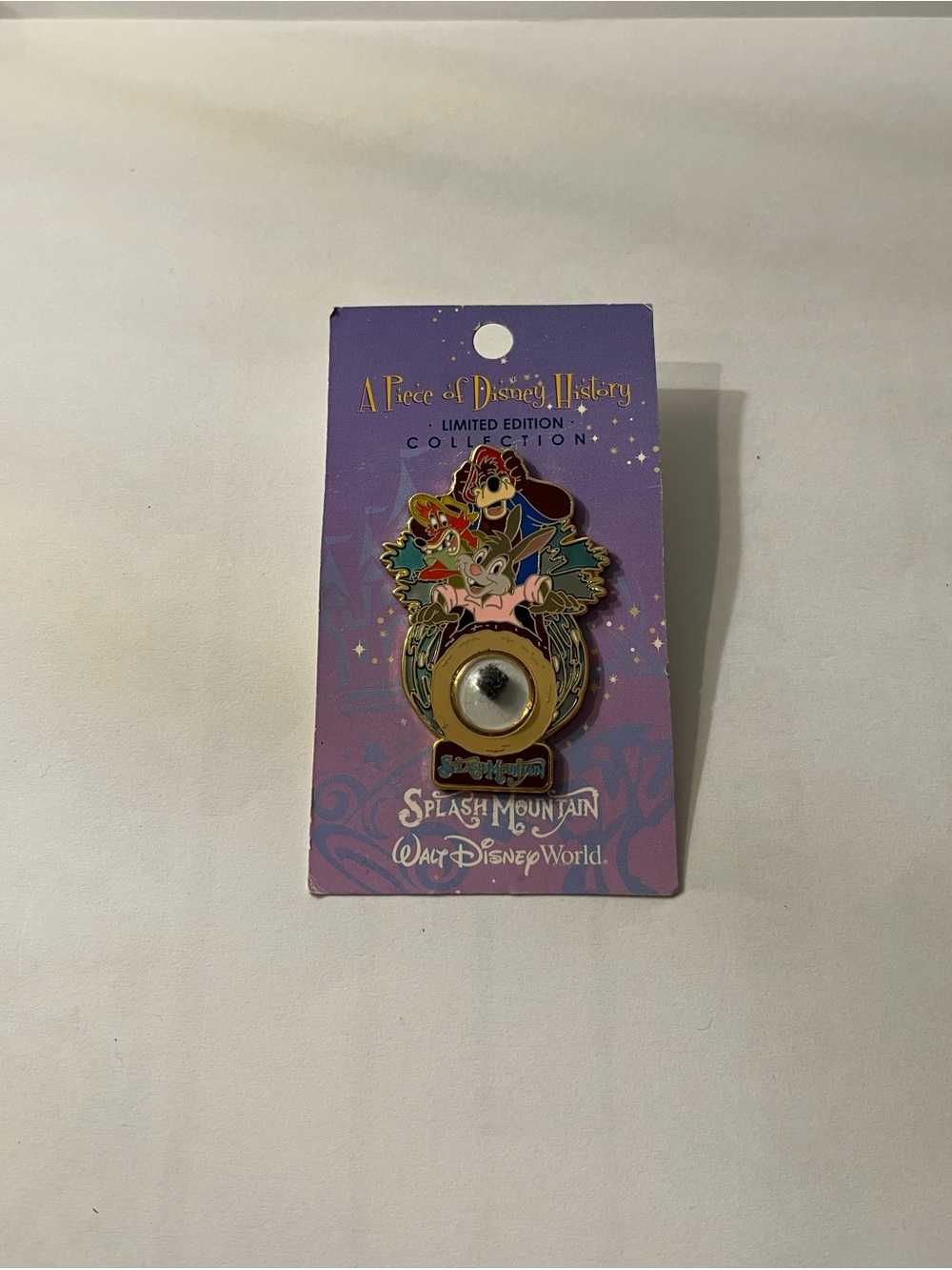Disney WDW A Piece of Disney History 2005 Splash Mountain Pin LE 2500 ON CARD